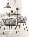 Set of 2 Metal Dining Chairs Black HOBACK_775493
