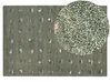 Gabbeh Teppich Wolle grün 160 x 230 cm Tiermuster Hochflor KIZARLI_855512