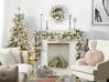 Weihnachtskranz weiß mit LED-Beleuchtung Schnee bedeckt ⌀ 55 cm WHITEHORN_813262
