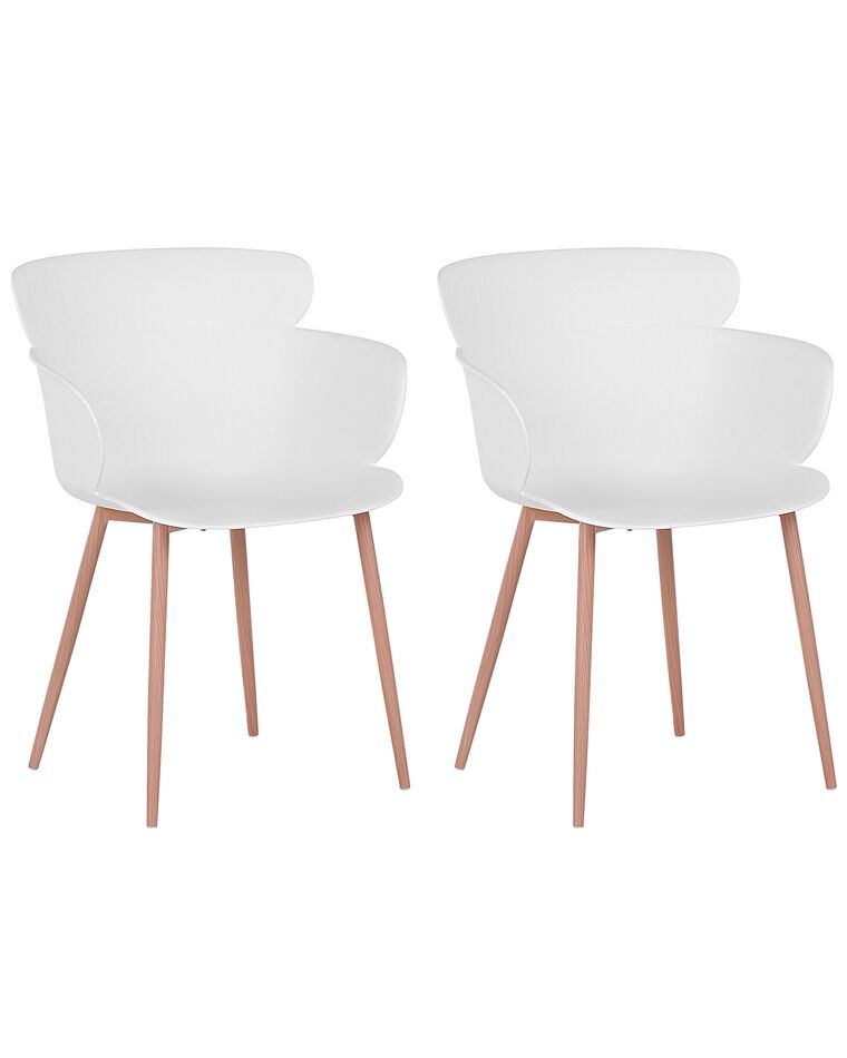 Conjunto de 2 sillas de comedor blanco/madera clara SUMKLEY_783747