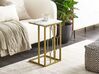 Side Table Marble Effect White with Gold PANDALE _802354