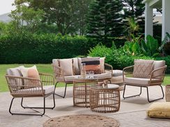 4-istuttava ulkosohvaryhmä polyrottinki beige RAVELLO 4-istuttava ulkosohvaryhmä polyrottinki beige RAVELLO