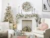 Weihnachtskranz weiß mit LED-Beleuchtung Schnee bedeckt ⌀ 70 cm SUNDO_813319