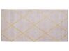 Teppich rosa / gold 80 x 150 cm kariertes Muster Kurzflor ATIKE_762485