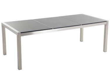 Granite Garden Table Triple Plate Top 220 x 100 cm Grey GROSSETO