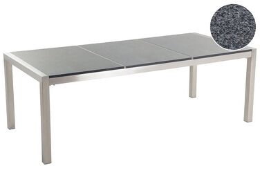 Table de jardin en granit gris poli 220 x 100 cm GROSSETO