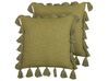Set di 2 cuscini cotone verde oliva 45 x 45 cm LYNCHIS_838696
