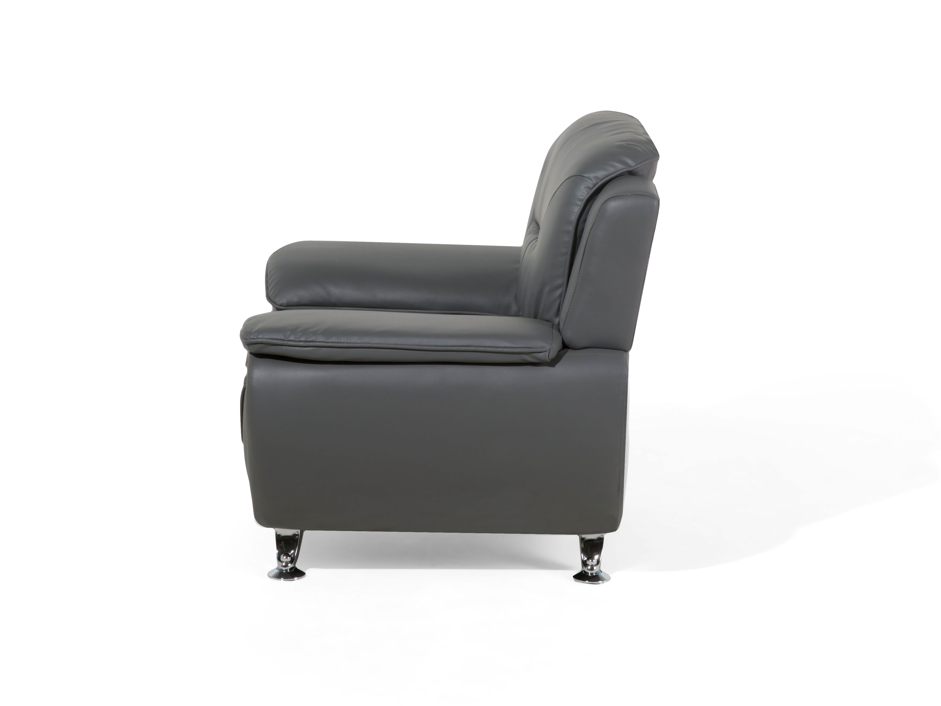 Fotel ekoskóra szary LEIRA