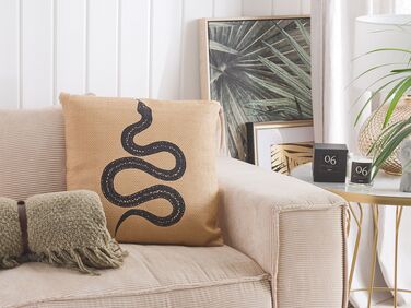 Set of 2 Cushions Snake Motif 45 x 45 cm Beige MANORA