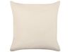 Set di 2 cuscini cotone beige chiaro e bianco crema 45 x 45 cm PELLAEA_840354