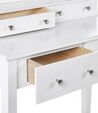 4 Drawers Dressing Table with Oval Mirror and Stool White LUNE_786269