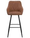 Set of 2 Fabric Bar Chairs Brown DARIEN_724408