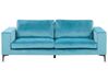 3 Seater Velvet Sofa Light Blue VADSTENA _771418