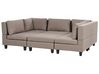 5-Seater Modular Fabric Sofa with Ottoman Brown UNSTAD_891289