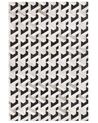 Teppich Kuhfell schwarz / grau 140 x 200 cm Patchwork Kurzflor NARMAN_851146