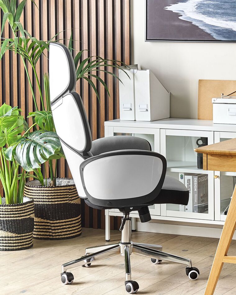Swivel Office Chair Light Grey and Black SPLENDID | Beliani.co.uk