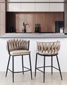 Set of 2 Velvet Bar Chairs Taupe MILAN_914384