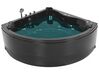 Whirlpool Corner Bath with LED 1970 x 1400 mm Black BARACOA_821041