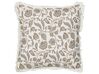 Set of 2 Cotton Cushions Floral Motif 45 x 45 cm White and Grey LIVISTONA_892899
