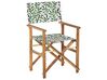 Lot de 2 chaises de jardin bois clair et crème à motif feuilles CINE_819293