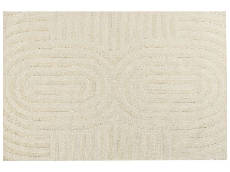 Teppich Wolle hellbeige 200 x 300 cm Streifenmuster MASTUNG_883915