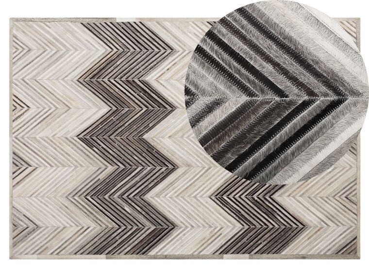 Kožený koberec 140 x 200 cm sivý AYTEPE_751687