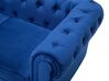 Ensemble canapé et fauteuil en velours bleu cobalt 4 places CHESTERFIELD_721630