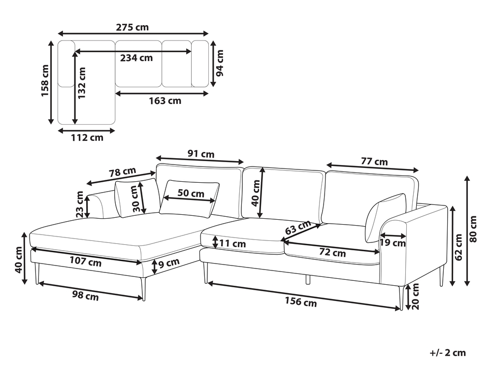L Corner Sofa Dimensions | Baci Living Room