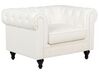 Conjunto de sofás com 4 lugares em tecido branco-creme CHESTERFIELD_912458