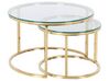 Conjunto de 2 mesas de centro con tablero de vidrio dorado GRANGE_895887