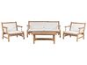 4 Seater Bamboo Wood Garden Sofa Set White RICCIONE_836488