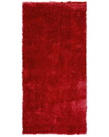 Dywan shaggy 80 x 150 cm czerwony EVREN