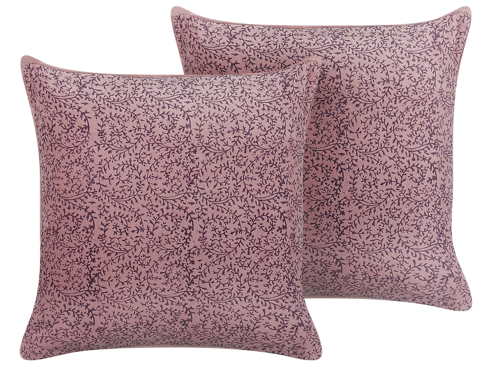 Set di 2 cuscini velluto rosa 45 x 45 cm ROMNEYA 