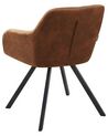 Set of 2 Fabric Dining Chairs Brown MONEE_724875