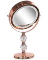Make-up spiegel met LED rose goud ø 18 cm CLAIRA_813656