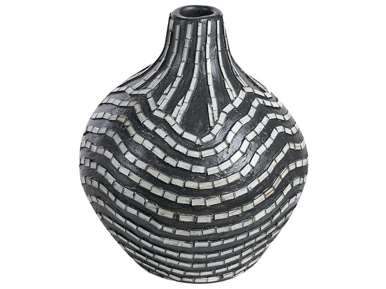 Decoratieve vaas zwart/wit terracotta 35 cm KUALU_849667