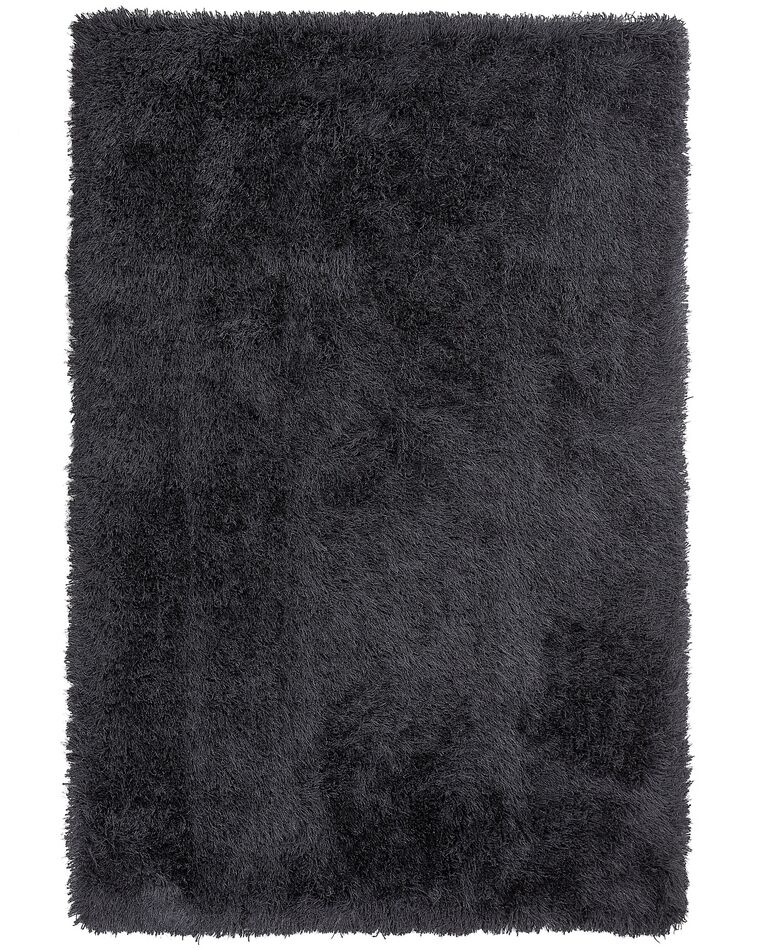 Tappeto shaggy rettangolare nero 140 x 200 cm CIDE_746835
