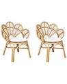 Conjunto de 2 cadeiras pavão em rattan de cor natural FLORENTINE II_900789