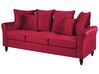 Sofa 3-osobowa welurowa czerwona BORNHOLM_748493