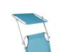 Steel Reclining Sun Lounger with Canopy Turquoise FOLIGNO_809982