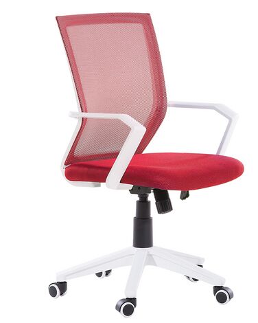 Krzesło biurowe regulowane czerwone RELIEF