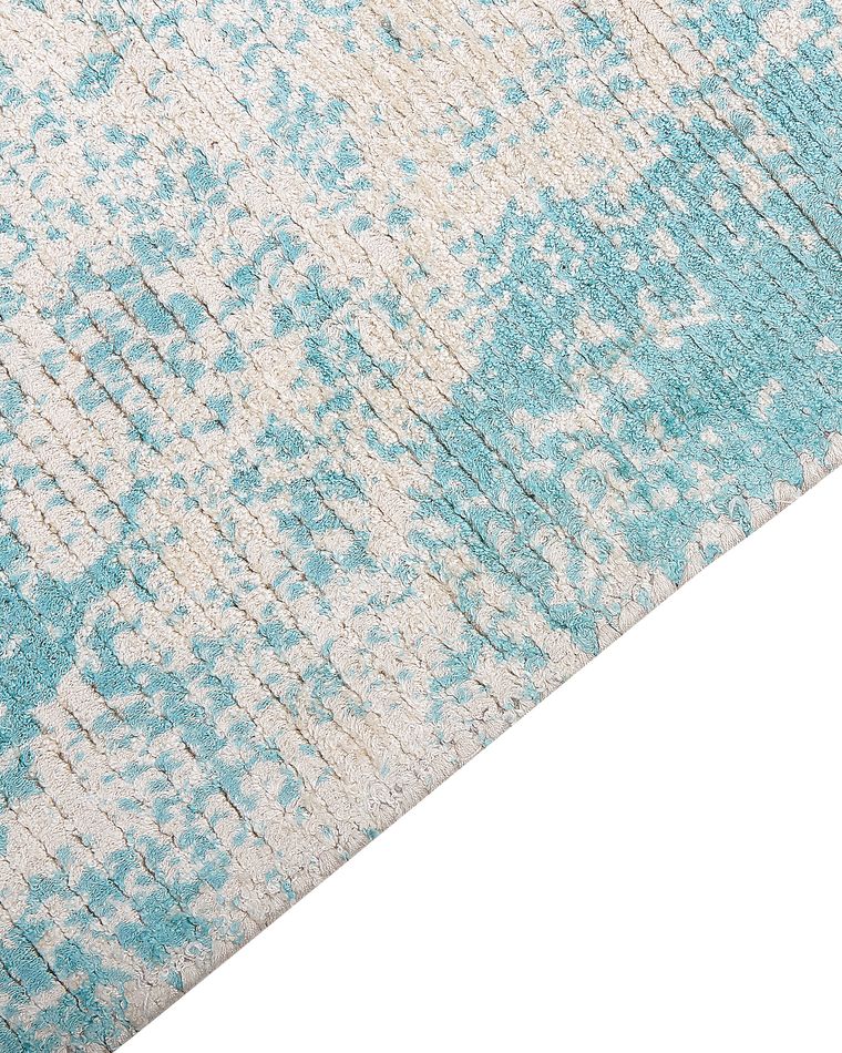 Viscose Area Rug 160 x 230 cm Blue and Beige AKARSU Beliani.co.uk