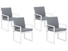 Conjunto de 4 cadeiras de jardim em alumínio cinzento e branco PANCOLE_739012
