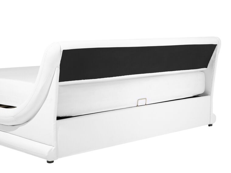 Faux Leather EU Super King Ottoman Bed White AVIGNON Beliani.co.uk