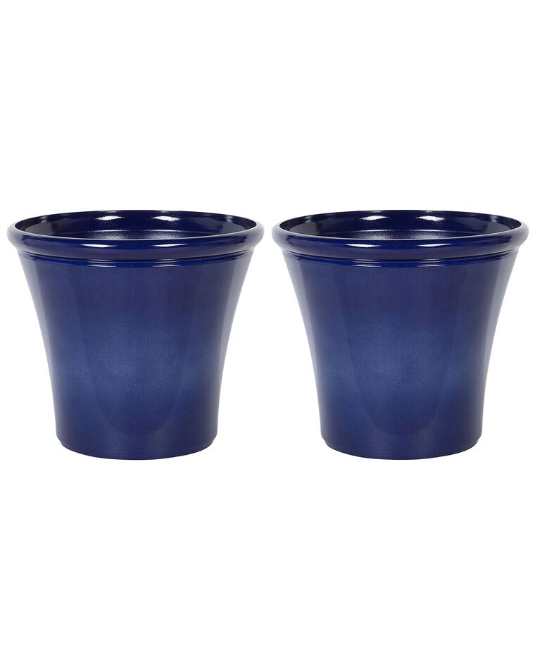 Conjunto de 2 vasos para plantas em fibra de argila azul marinho 55 x 55 x 49 cm KOKKINO_841554