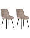 Set of 2 Velvet Dining Chairs Taupe MELROSE_885797