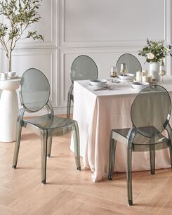 Tuoli muovi läpinäkyvä musta 4 kpl MERTON Tuoli muovi läpinäkyvä musta 4 kpl MERTON