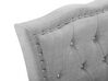 Polsterbett Leinenoptik grau mit Bettkasten hochklappbar 90 x 200 cm METZ_799480