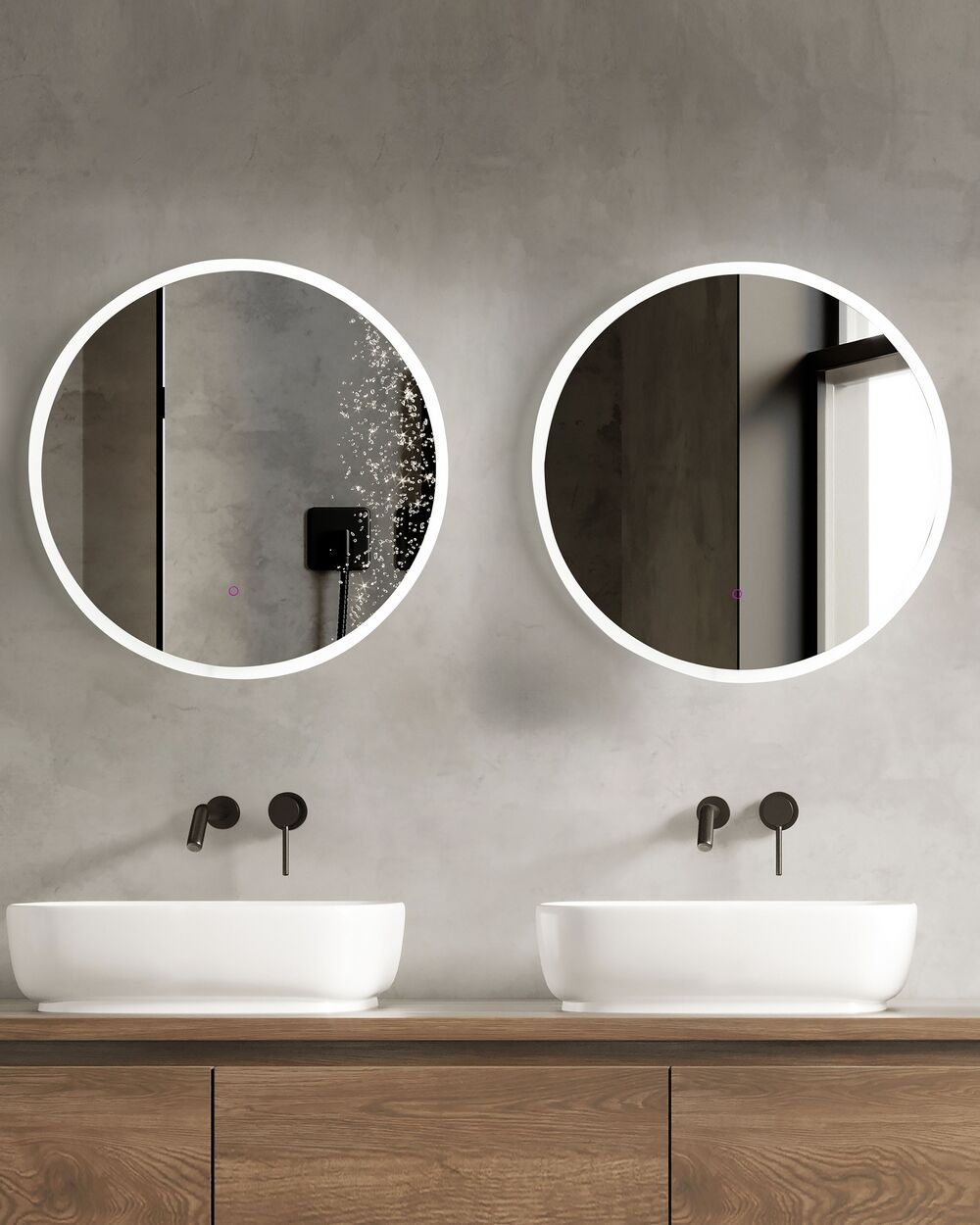 Runder Badezimmerspiegel mit Licht [ONE-BATH]