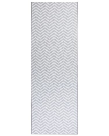 Tapete de poliéster branco e cinzento 70 x 200 cm SAIKHEDA